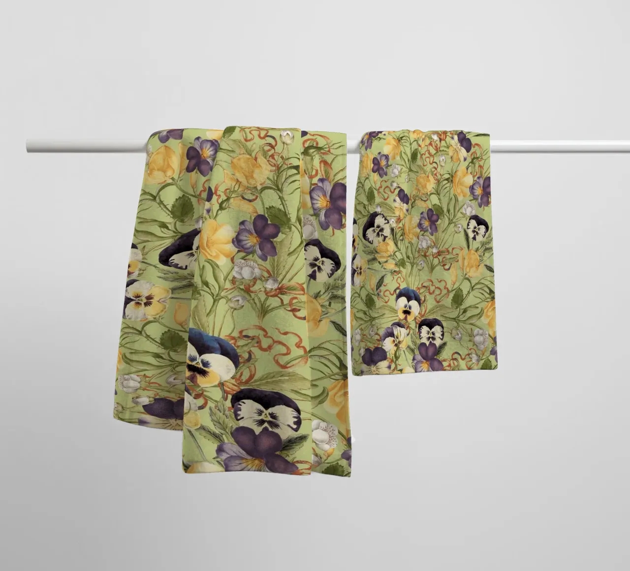 Pansy Floral Pattern towel by burcukorkmazyurek