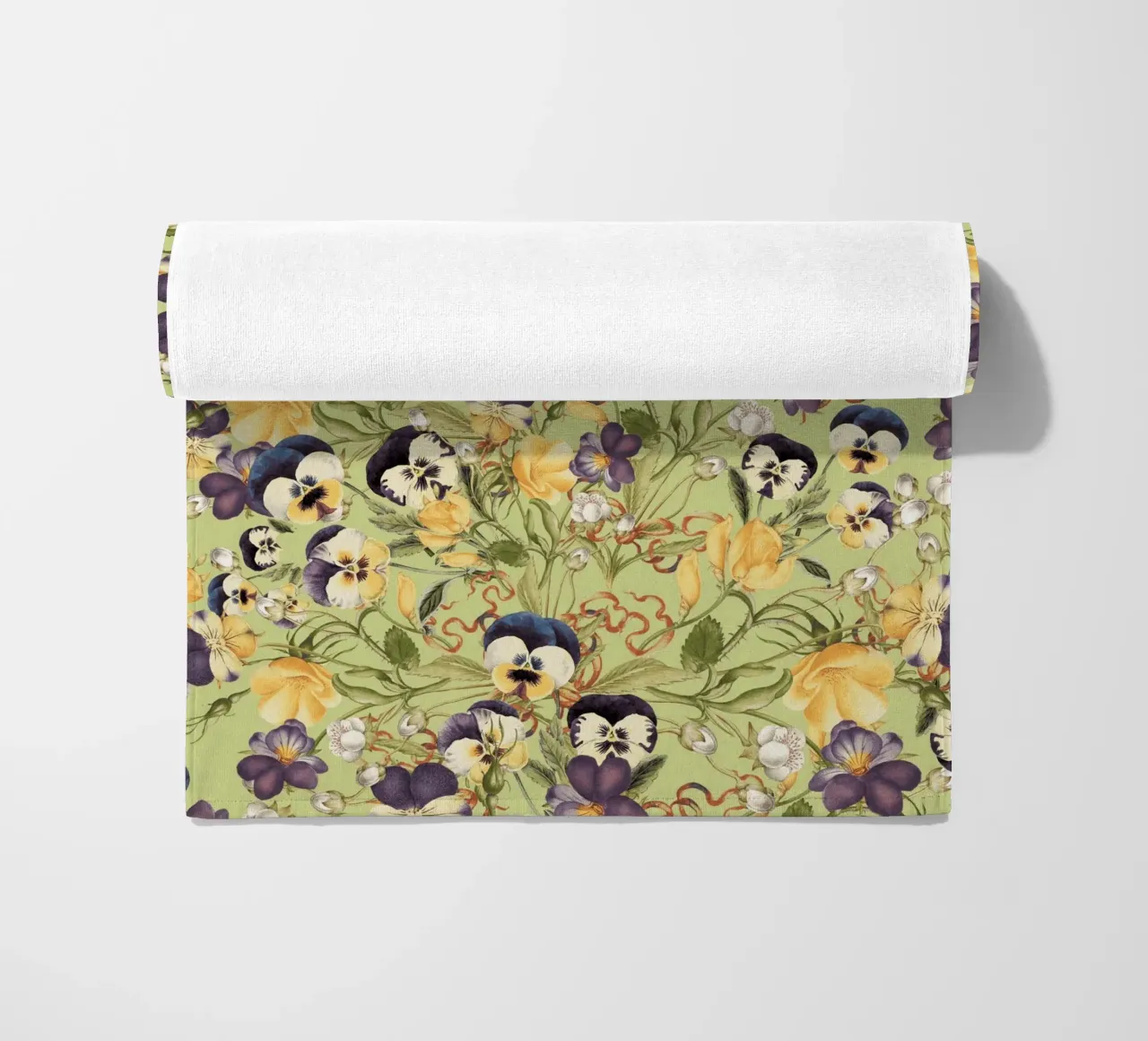 Pansy Floral Pattern beach towel by burcukorkmazyurek