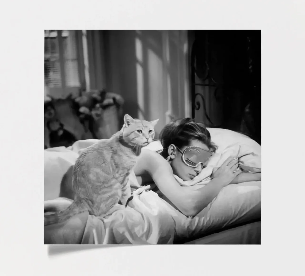 Audrey dorme con un animale foglio adesivo da glover studio