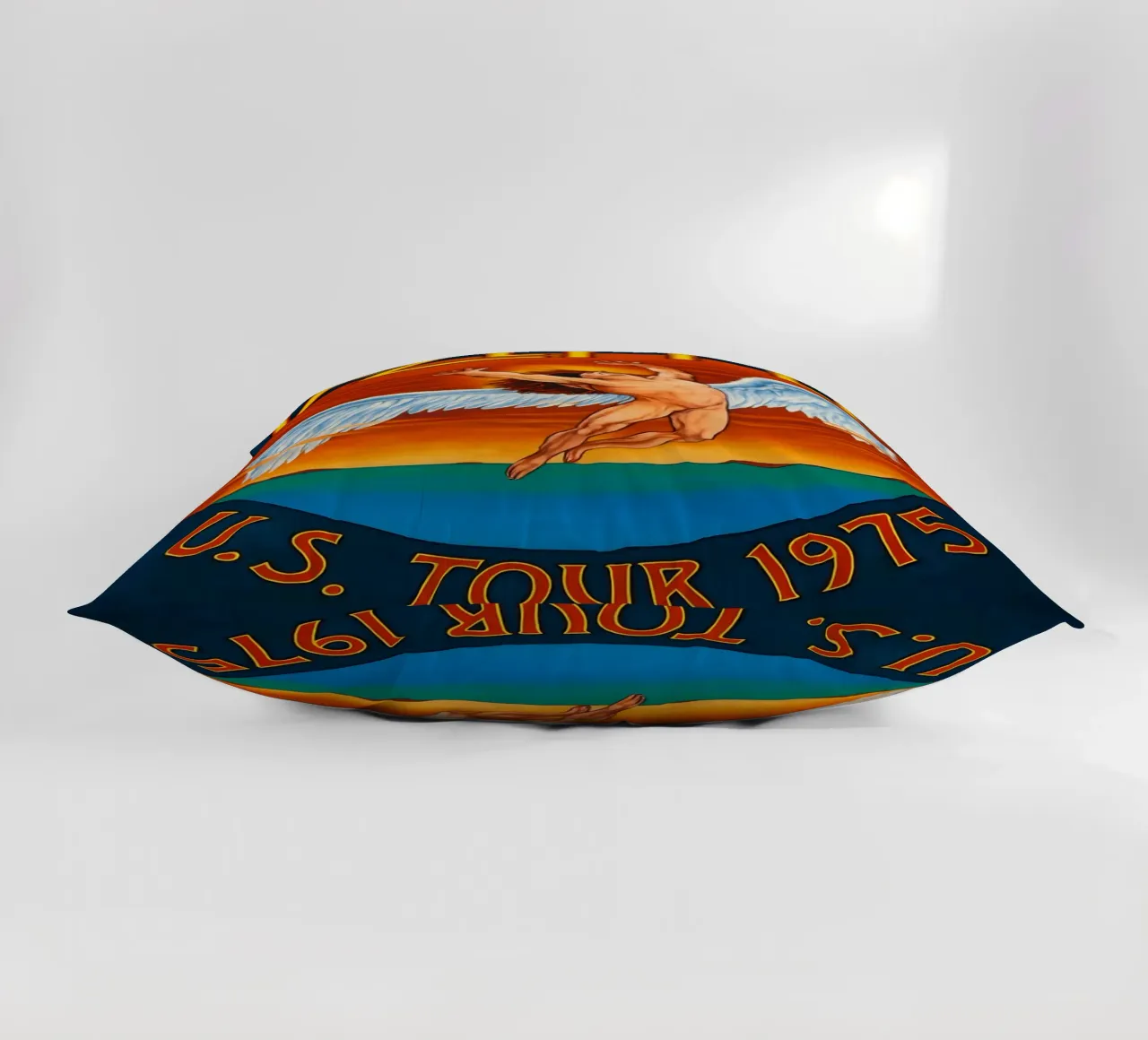 LED-ZEPPELIN प.ड TOUR 1975 Poster decorative cushion by DGUnder