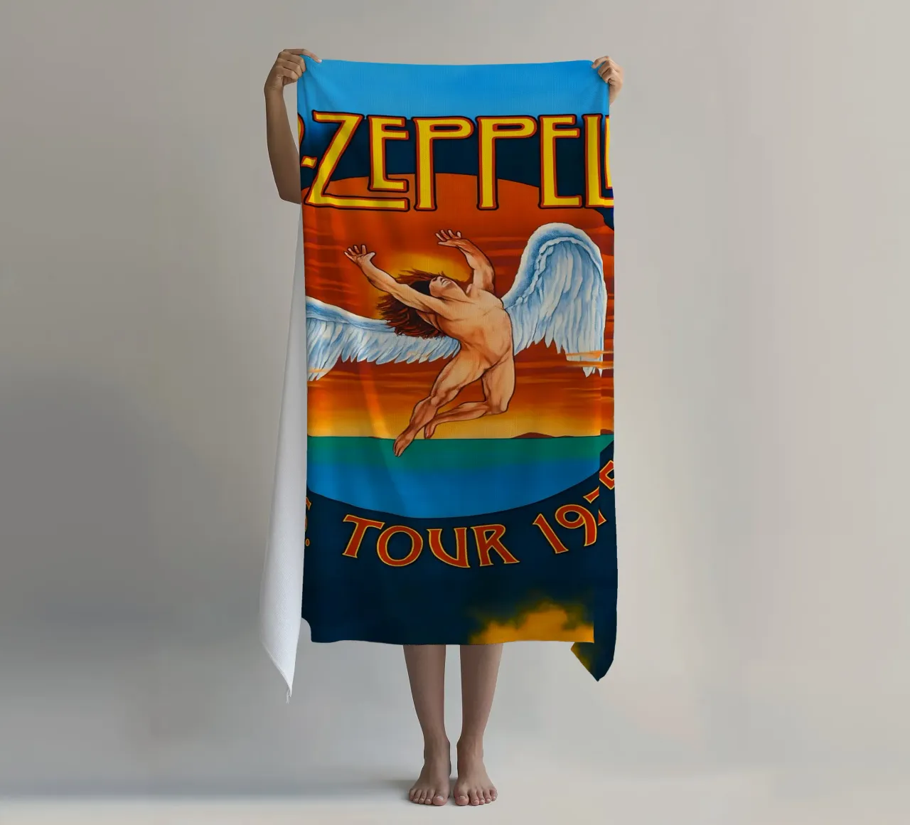 LED-ZEPPELIN प.ड TOUR 1975 Poster beach towel by DGUnder