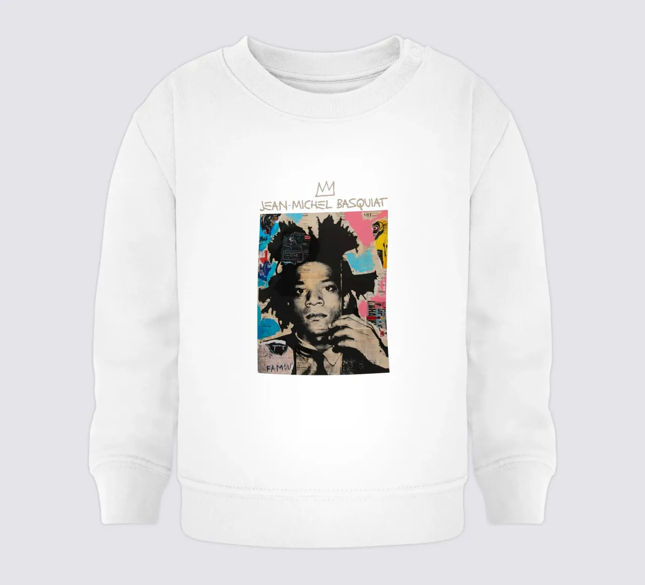 Jean Michel Basquiat 3 felpa neonato da https://www.juniqe.com/uk/shop/Henndraws