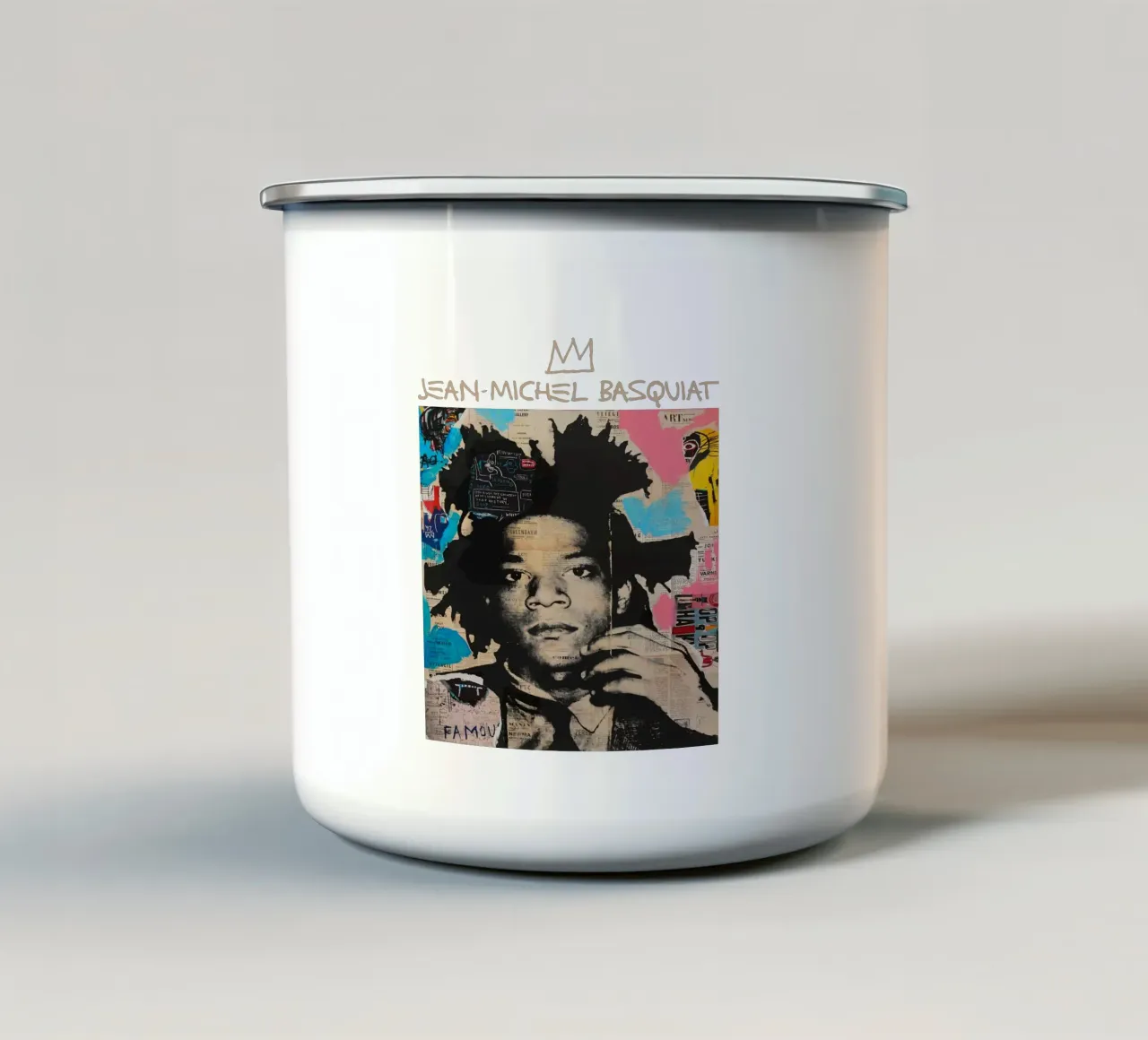 Jean Michel Basquiat 3 tazza in smalto da https://www.juniqe.com/uk/shop/Henndraws
