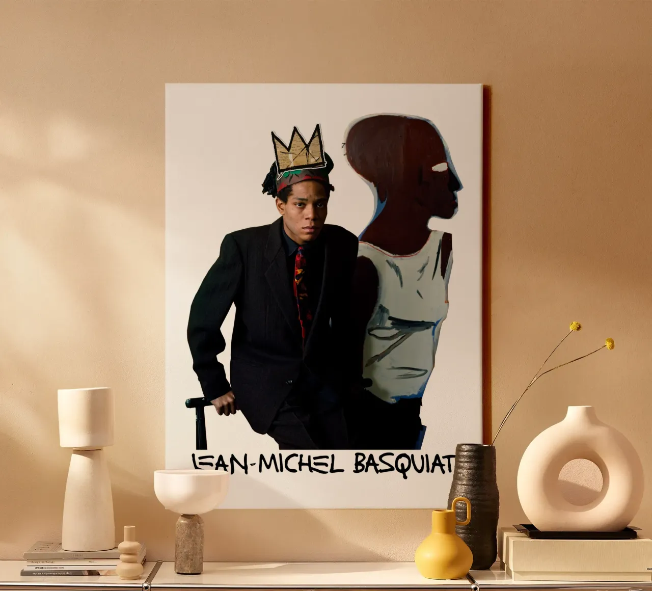 Jean Michel Basquiat 4 canvas met Baklijst van https://www.juniqe.com/uk/shop/Henndraws