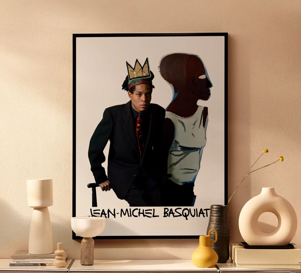 Jean Michel Basquiat 4 poster con telaio in legno da https://www.juniqe.com/uk/shop/Henndraws