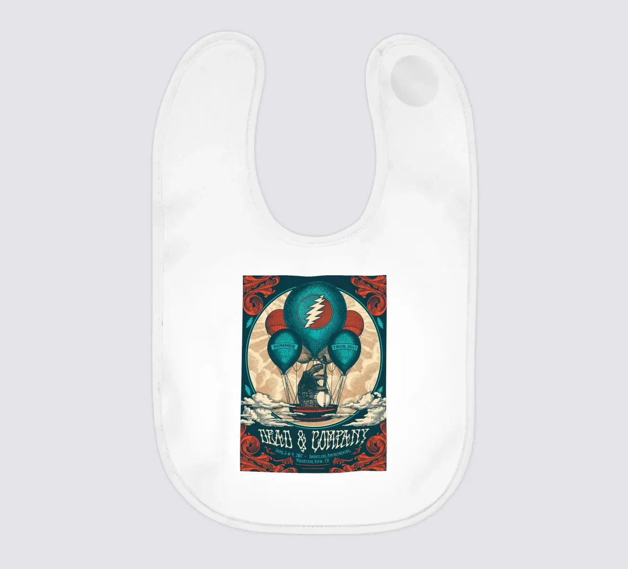 dead and company summer tour 2017 baby bib by martina