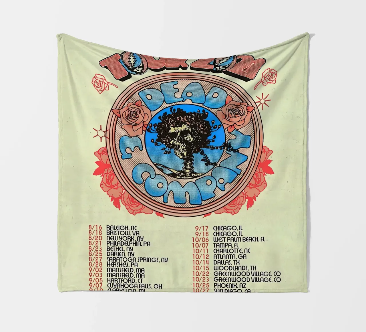dead and company tour dates fleece blanket by martina