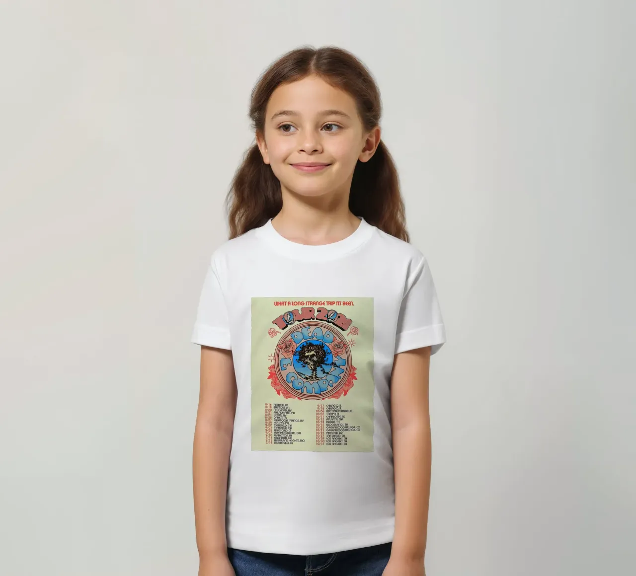 dead and company tour dates kids t-shirt by martina