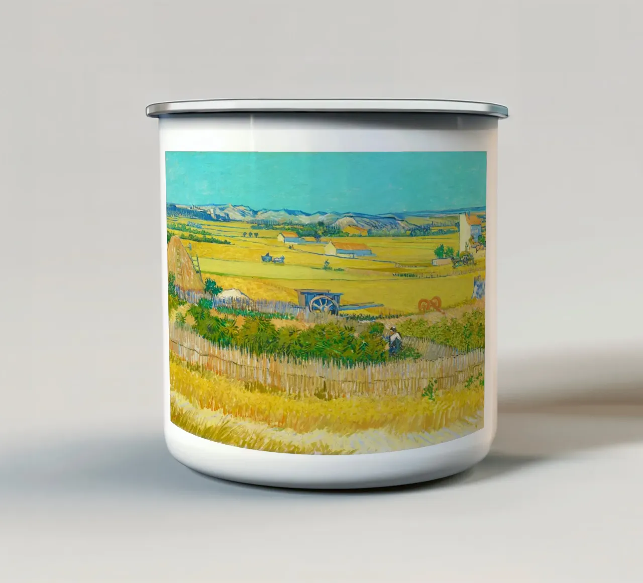 Il raccolto (1888) di Vincent van Gogh tazza in smalto da Art History