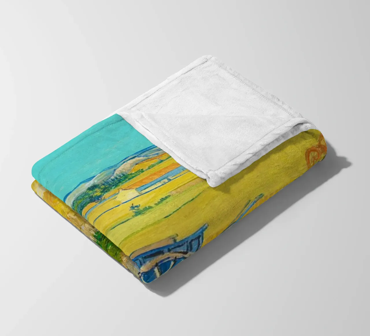 The Harvest (1888) by Vincent van Gogh fleece blanket by Art History