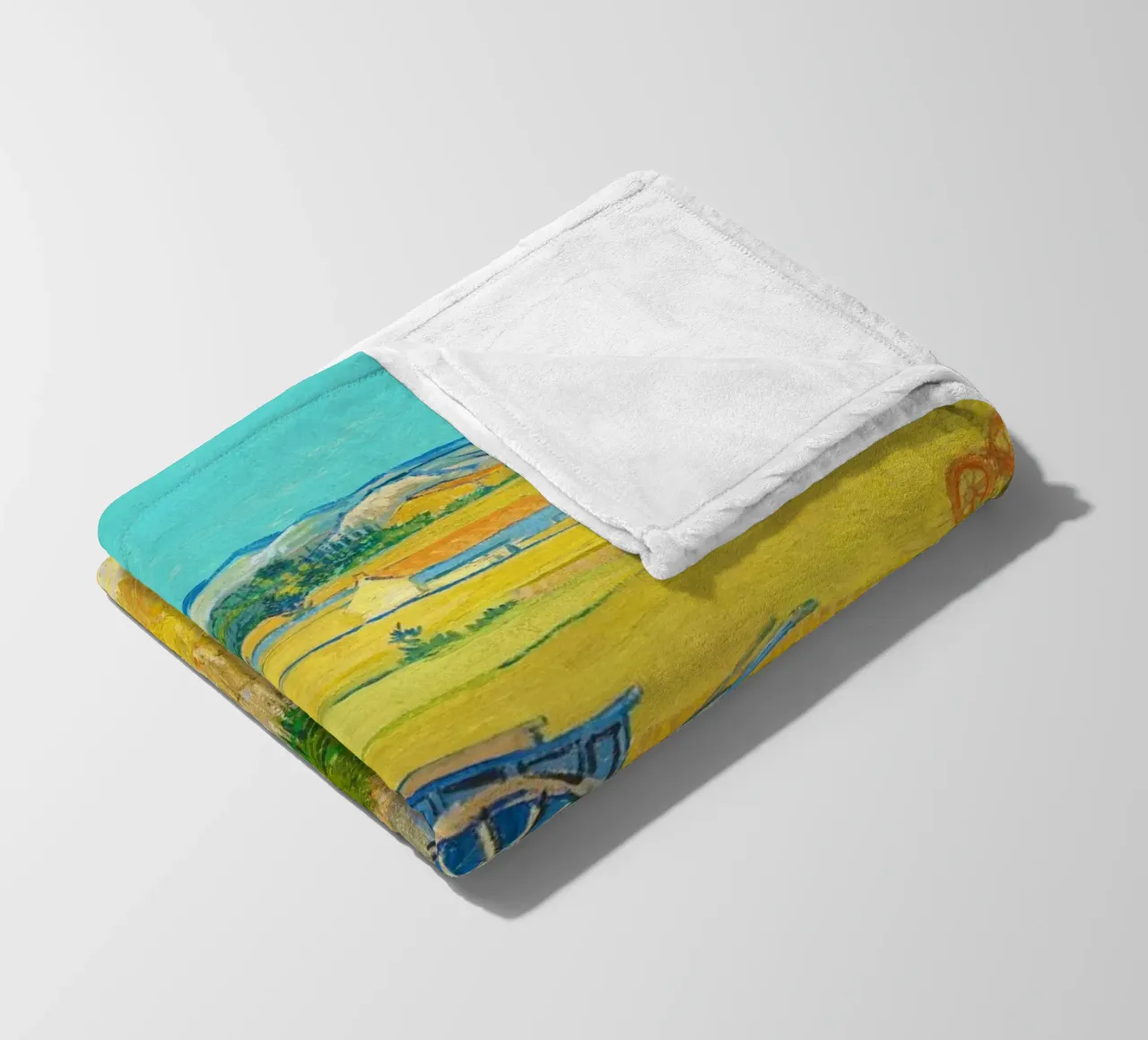 The Harvest (1888) by Vincent van Gogh fleece blanket by Art History