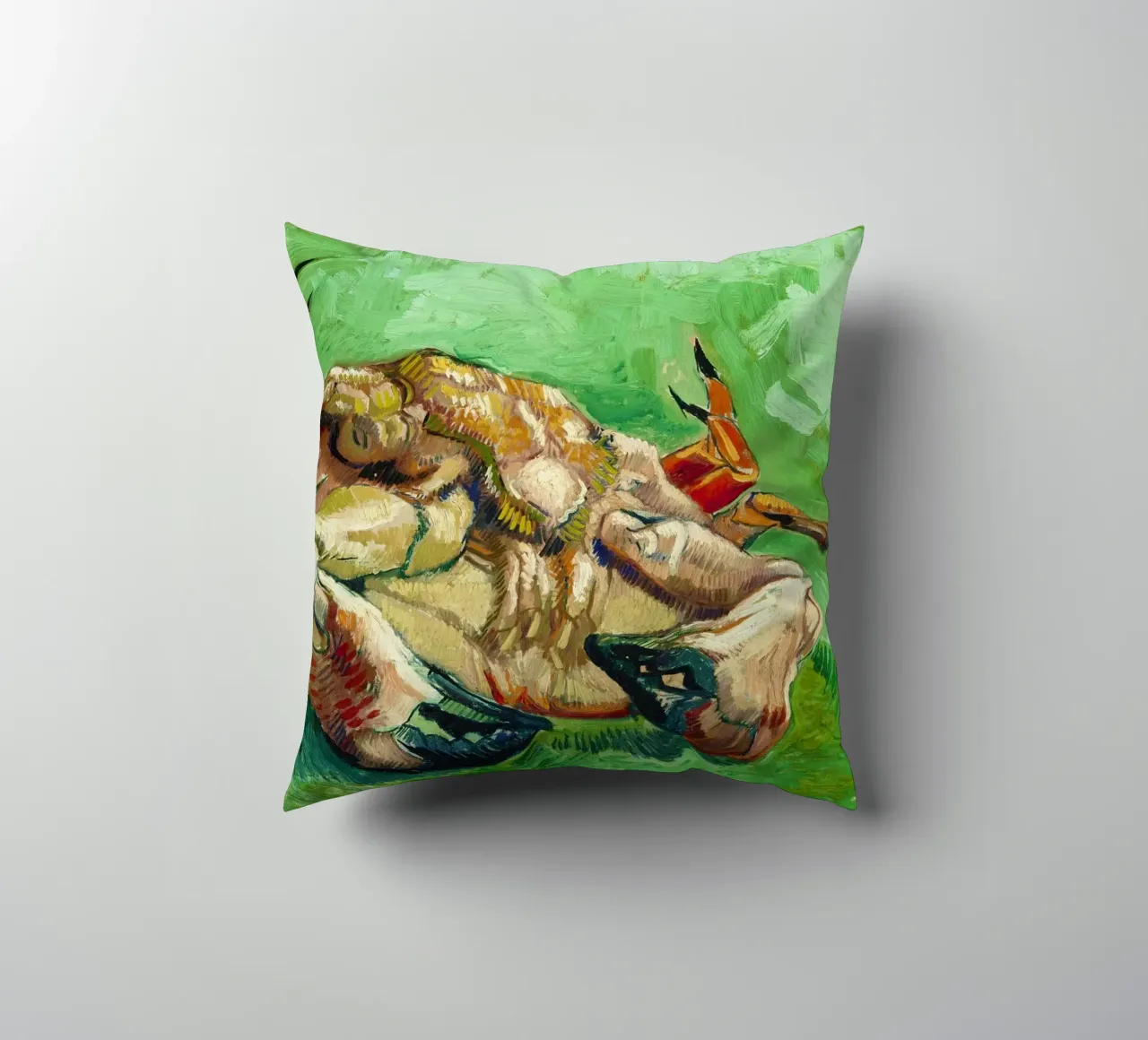 A Crab on Its Back (1889) by Vincent van Gogh decorative cushion by Classic Art Prints
