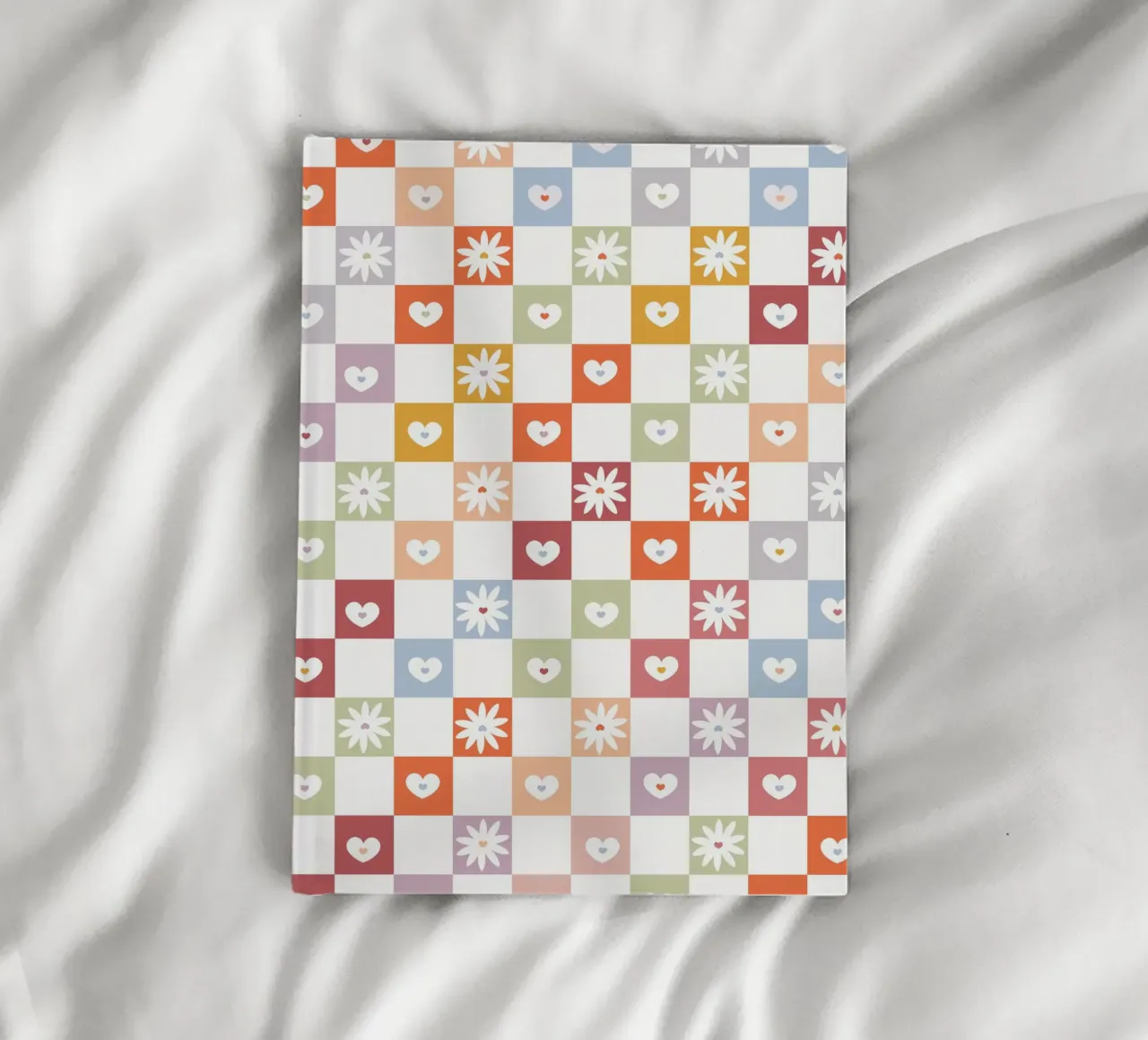 Plaid pattern Christmas design with paw print notebook by gulsengunel