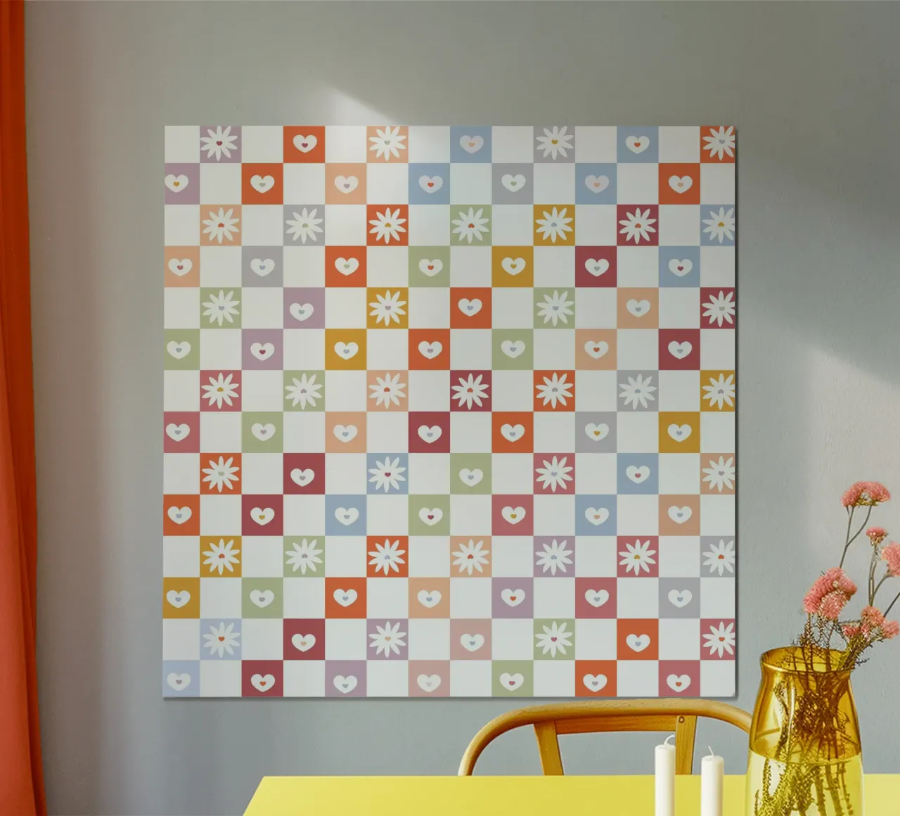 Plaid pattern Christmas design with paw print hahnemühle by gulsengunel