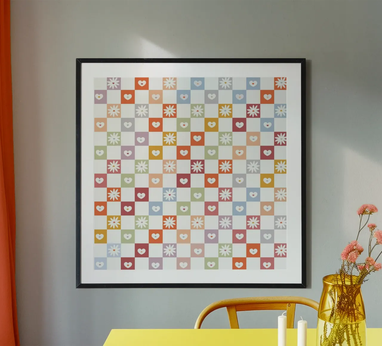 Plaid pattern Christmas design with paw print hahnemühle by gulsengunel