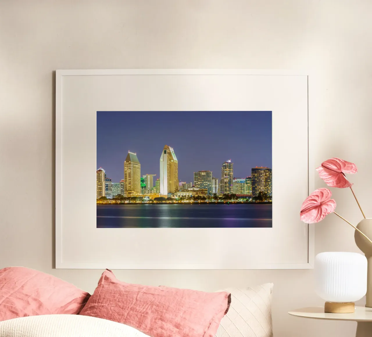 Notti di San Diego poster con telaio in alluminio da Wanderlust Vibes