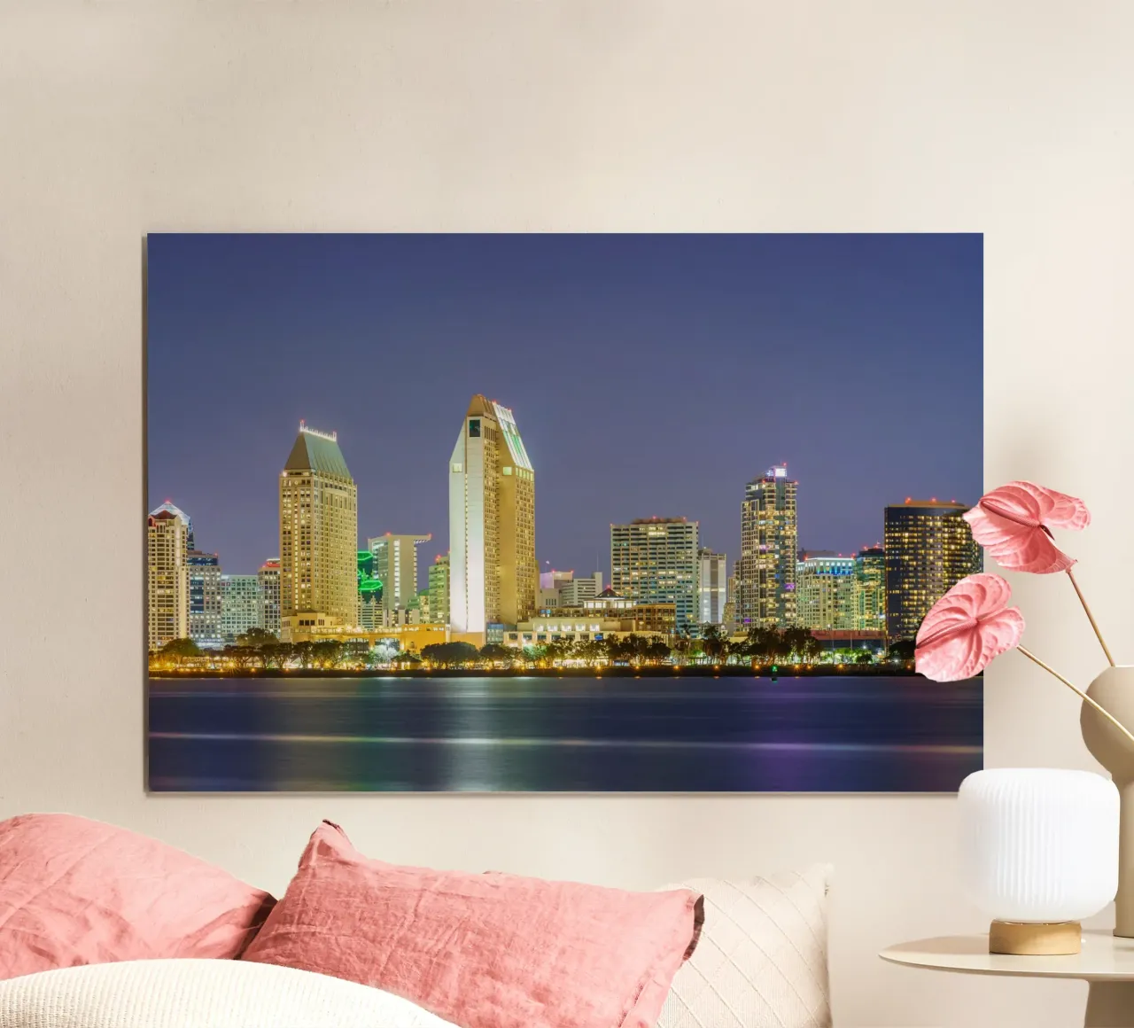 Notti di San Diego poster con telaio in alluminio da Wanderlust Vibes