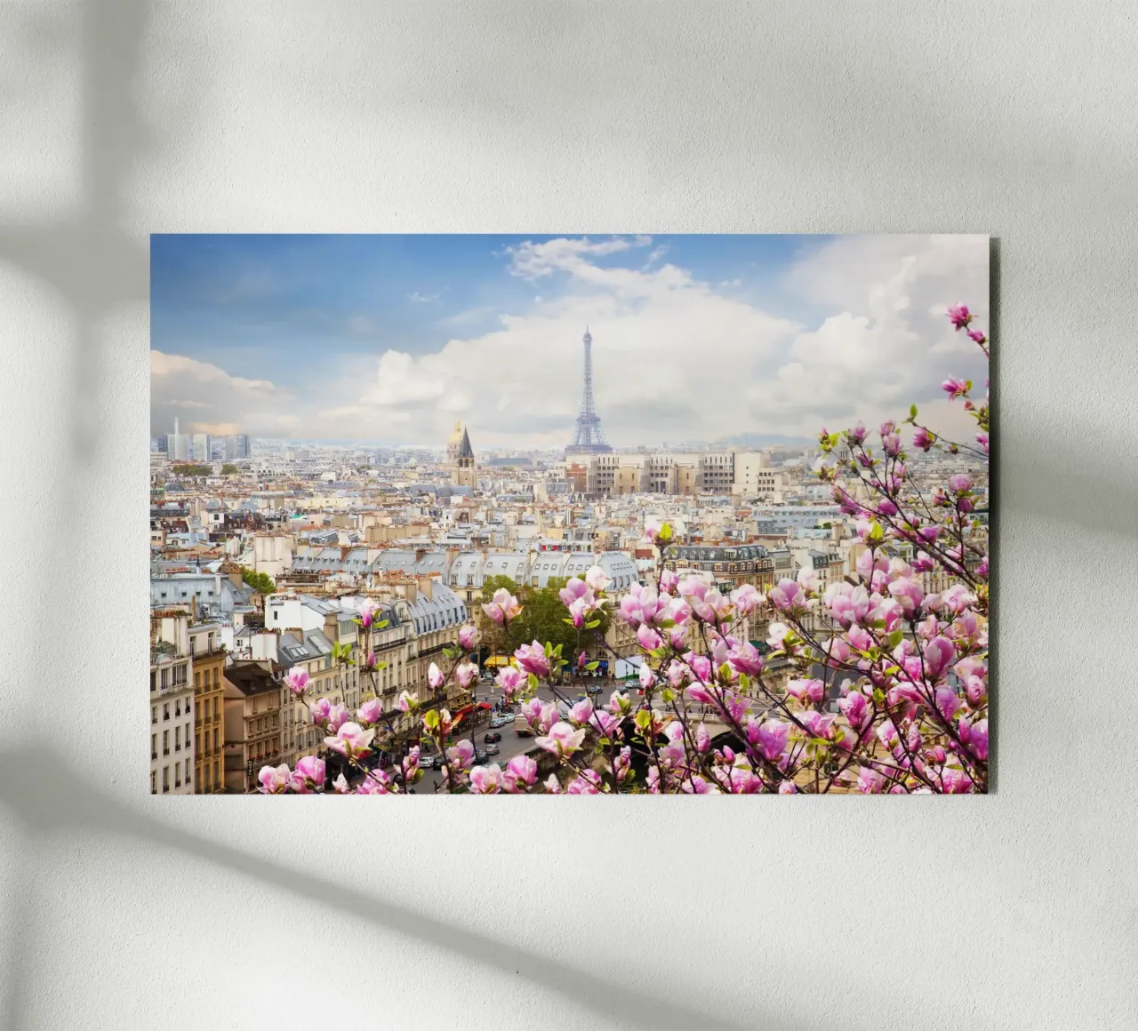 Fiori di primavera con la Torre Eiffel, Parigi, Francia alluminio dibond da Wanderlust Vibes