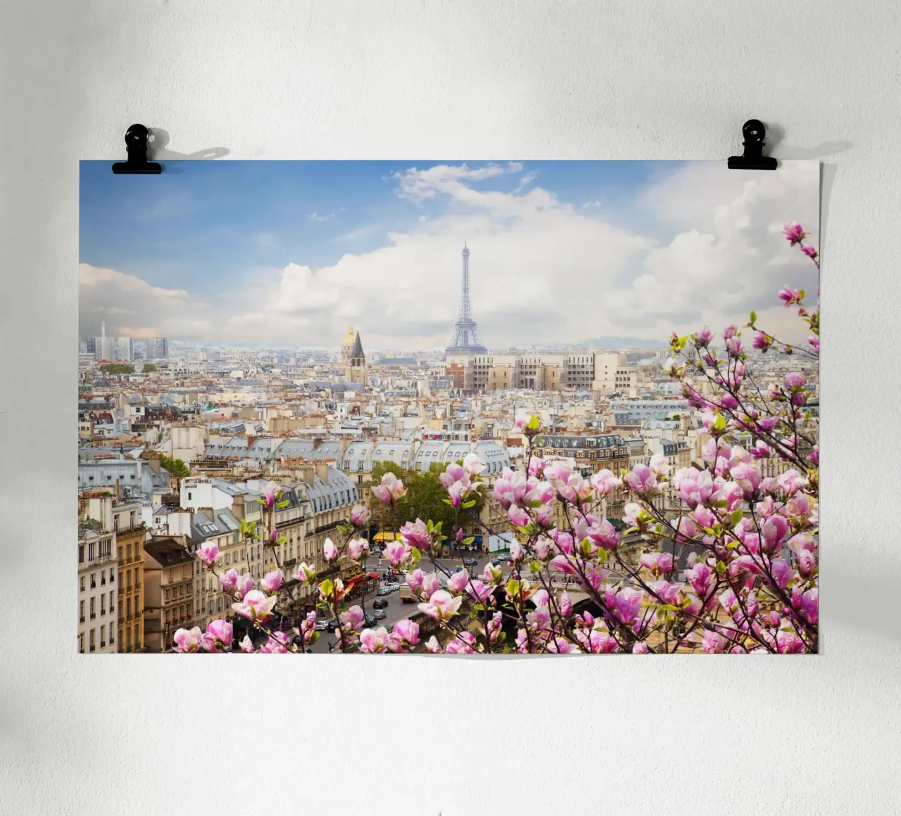 Fiori di primavera con la Torre Eiffel, Parigi, Francia carta hahnemühle da Wanderlust Vibes