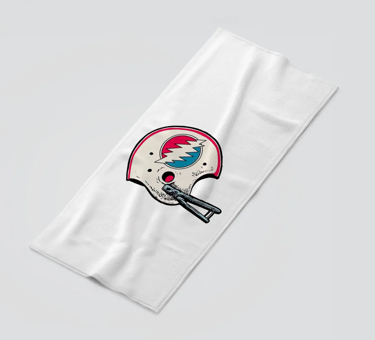 dead+co rugby helmet beach towel by martina