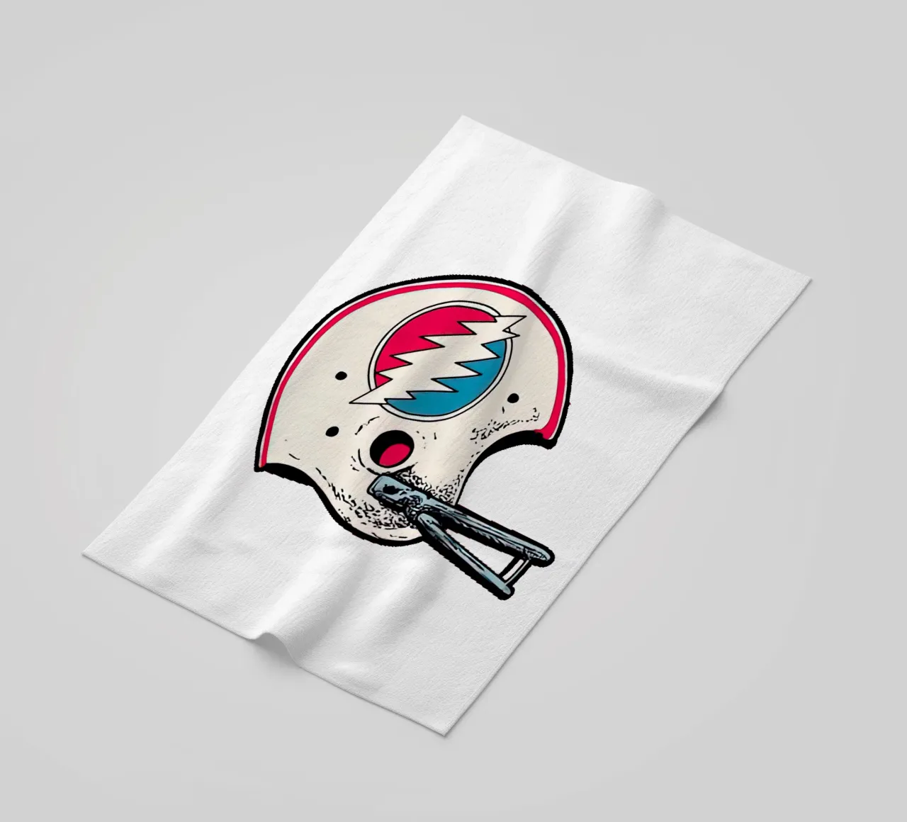 dead+co rugby helmet beach towel by martina