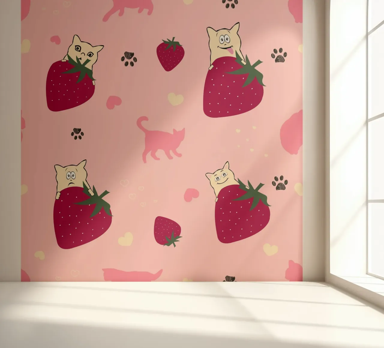 Strawberries cute cats with strawberries photo wallpaper by gulsengunel