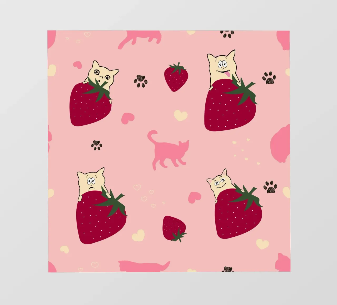 Strawberries cute cats with strawberries photo wallpaper by gulsengunel