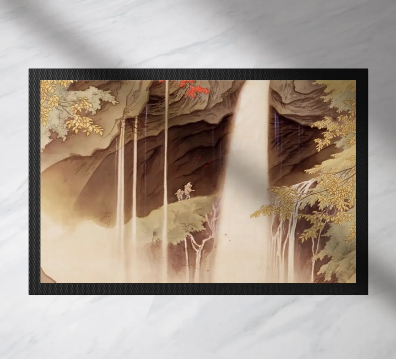 Urami Falls in Nikko by Kawai Gyokudō doormat by Classic Art Prints