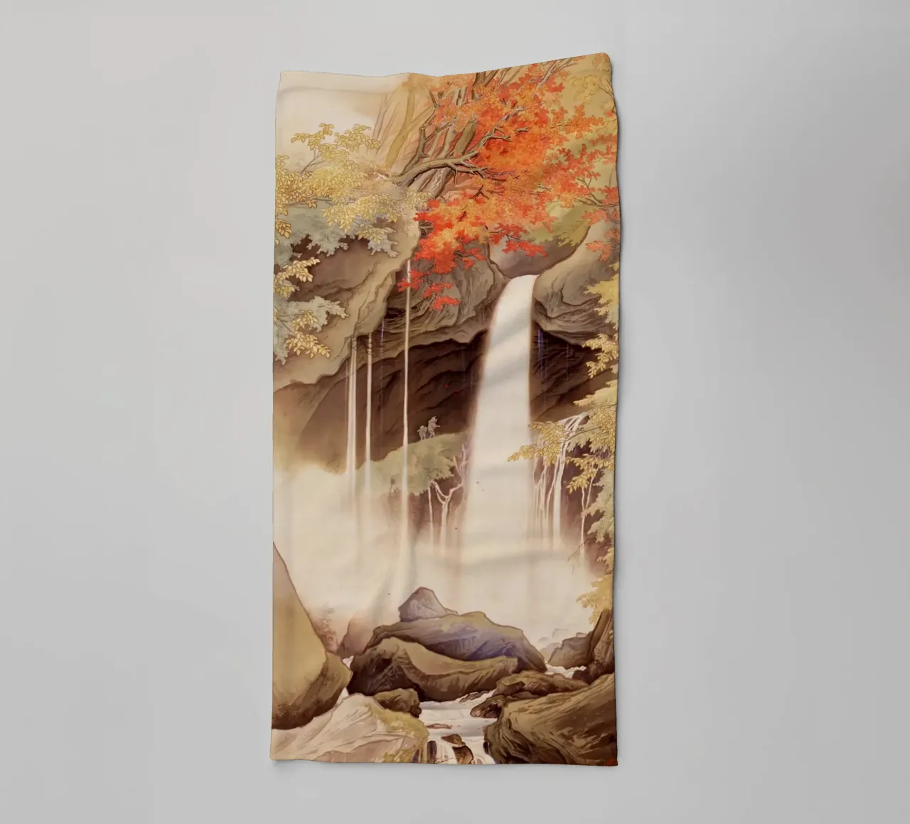 Urami Falls in Nikko by Kawai Gyokudō towel by Classic Art Prints