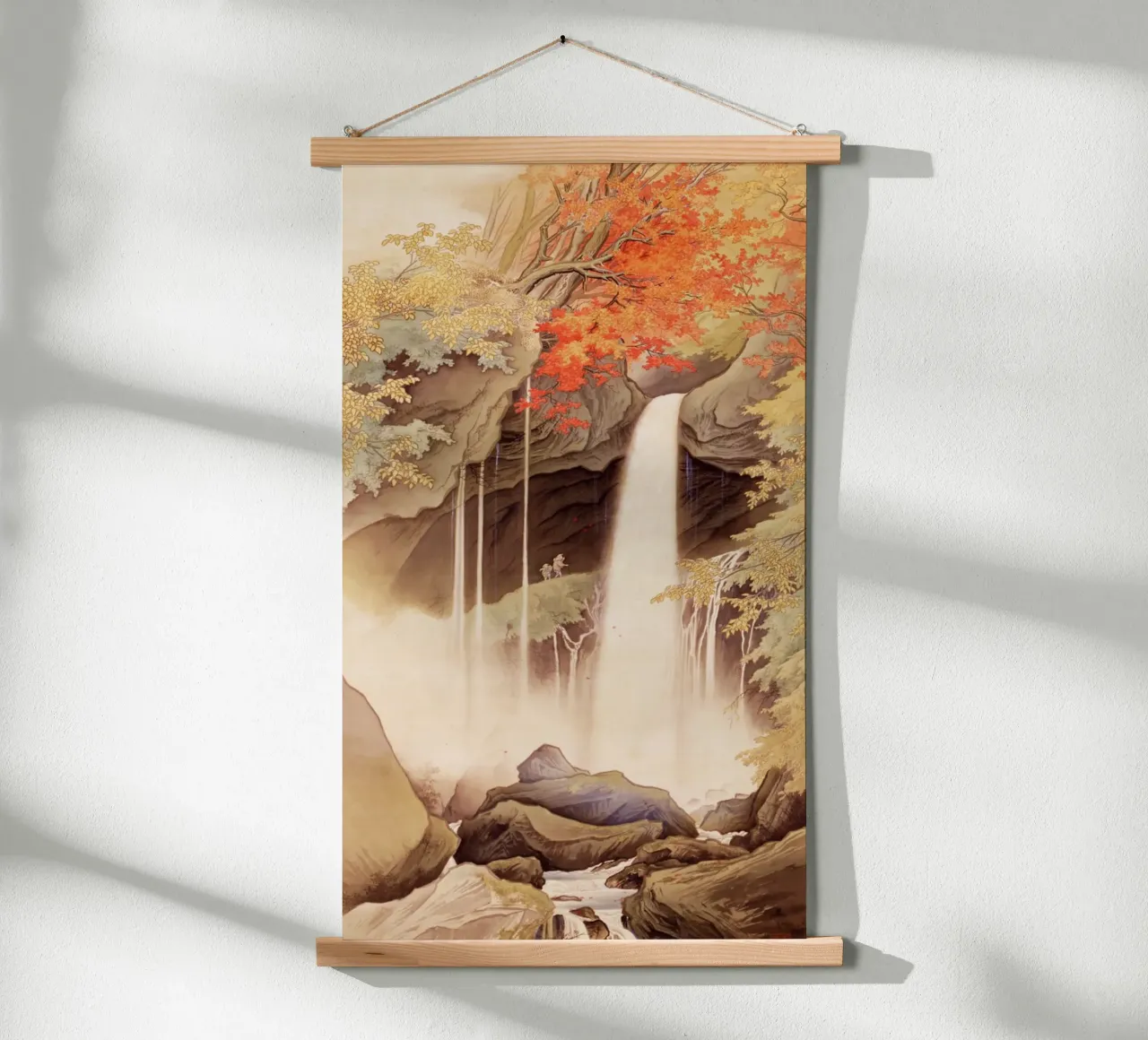 Cascate di Urami a Nikko di Kawai Gyokudō poster con telaio in legno da Classic Art Prints