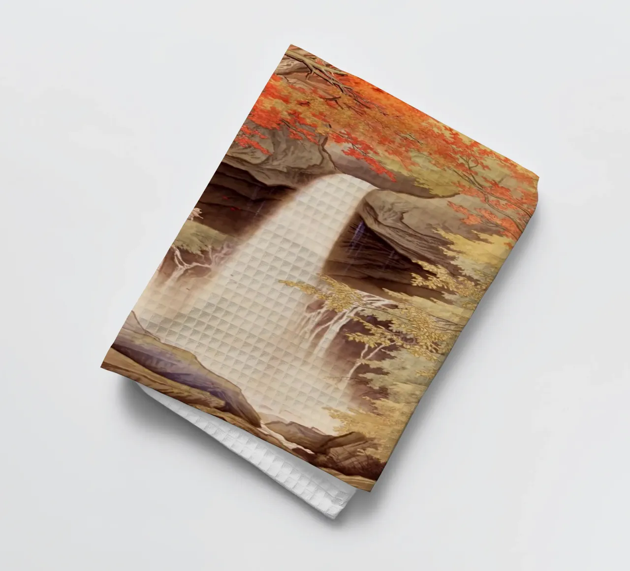 Urami Falls in Nikko by Kawai Gyokudō tea towel by Classic Art Prints