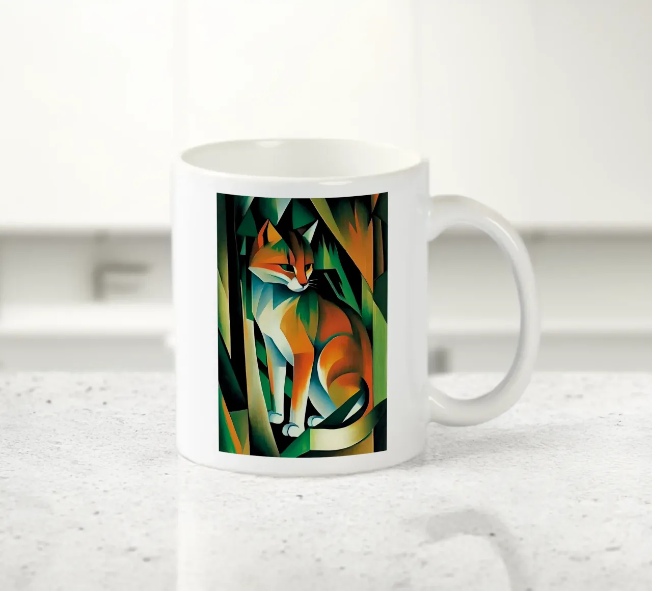 Gatto geometrico tazza in ceramica da Manuela