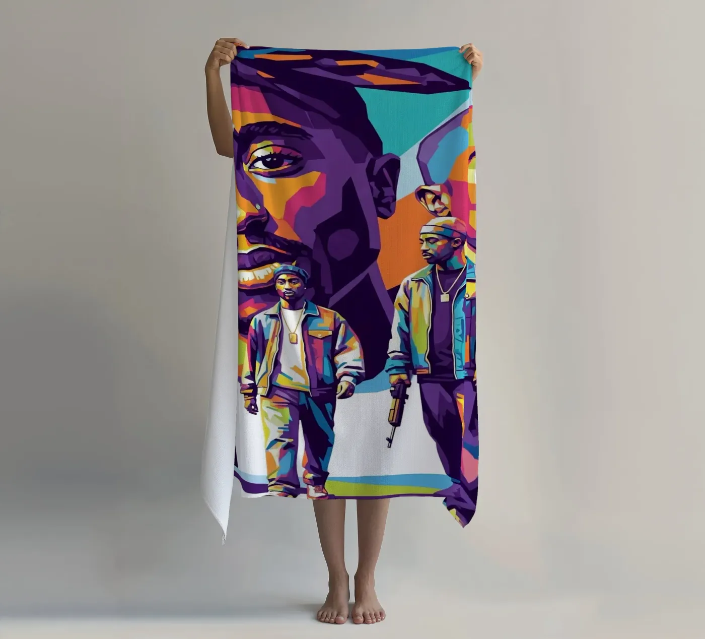 Tupac beach towel by Hantamrata