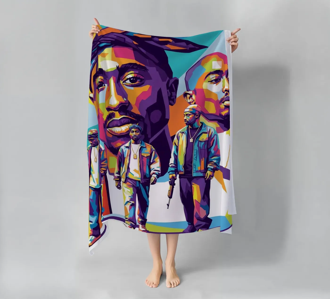Tupac beach towel by Hantamrata