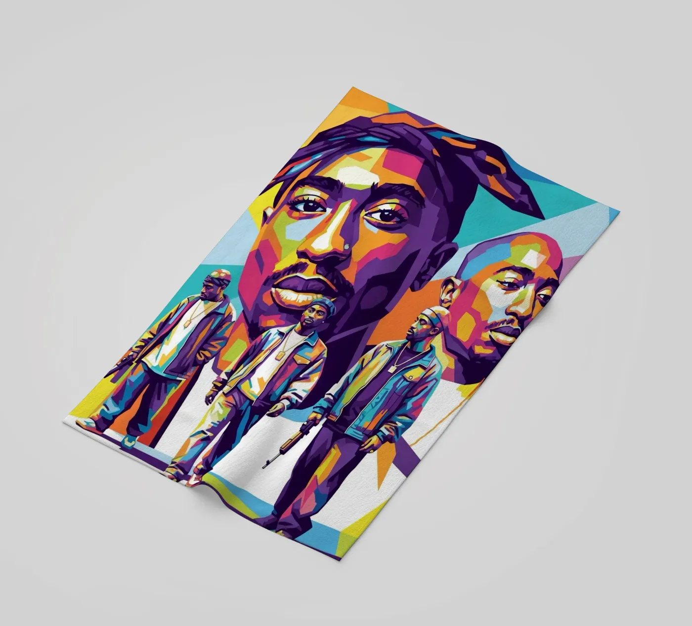 Tupac beach towel by Hantamrata
