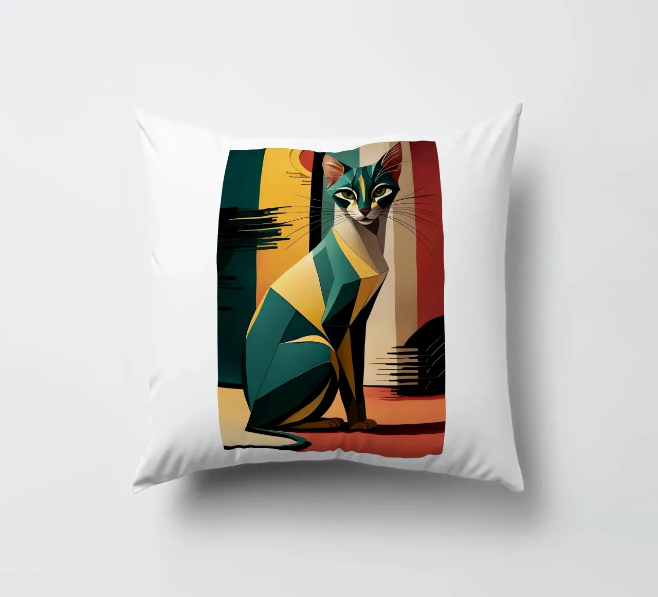 Gatto geometrico cuscino da Manuela