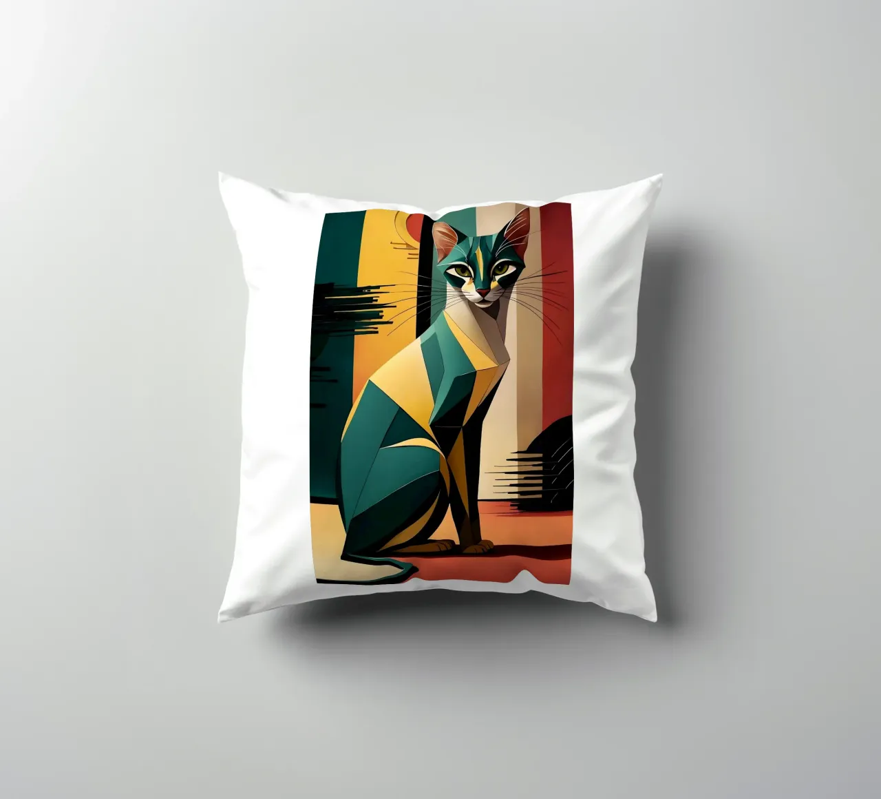 Gatto geometrico cuscino da Manuela