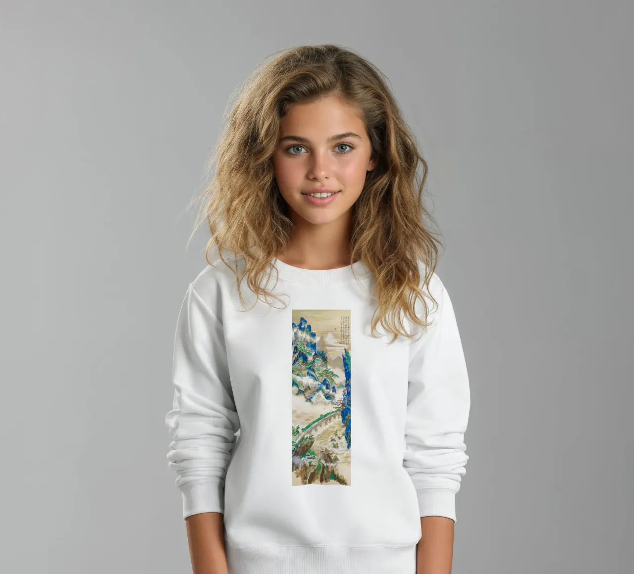 Monte Penglai - Montaña de los Inmortales Print sudadera para niño de Venus Art
