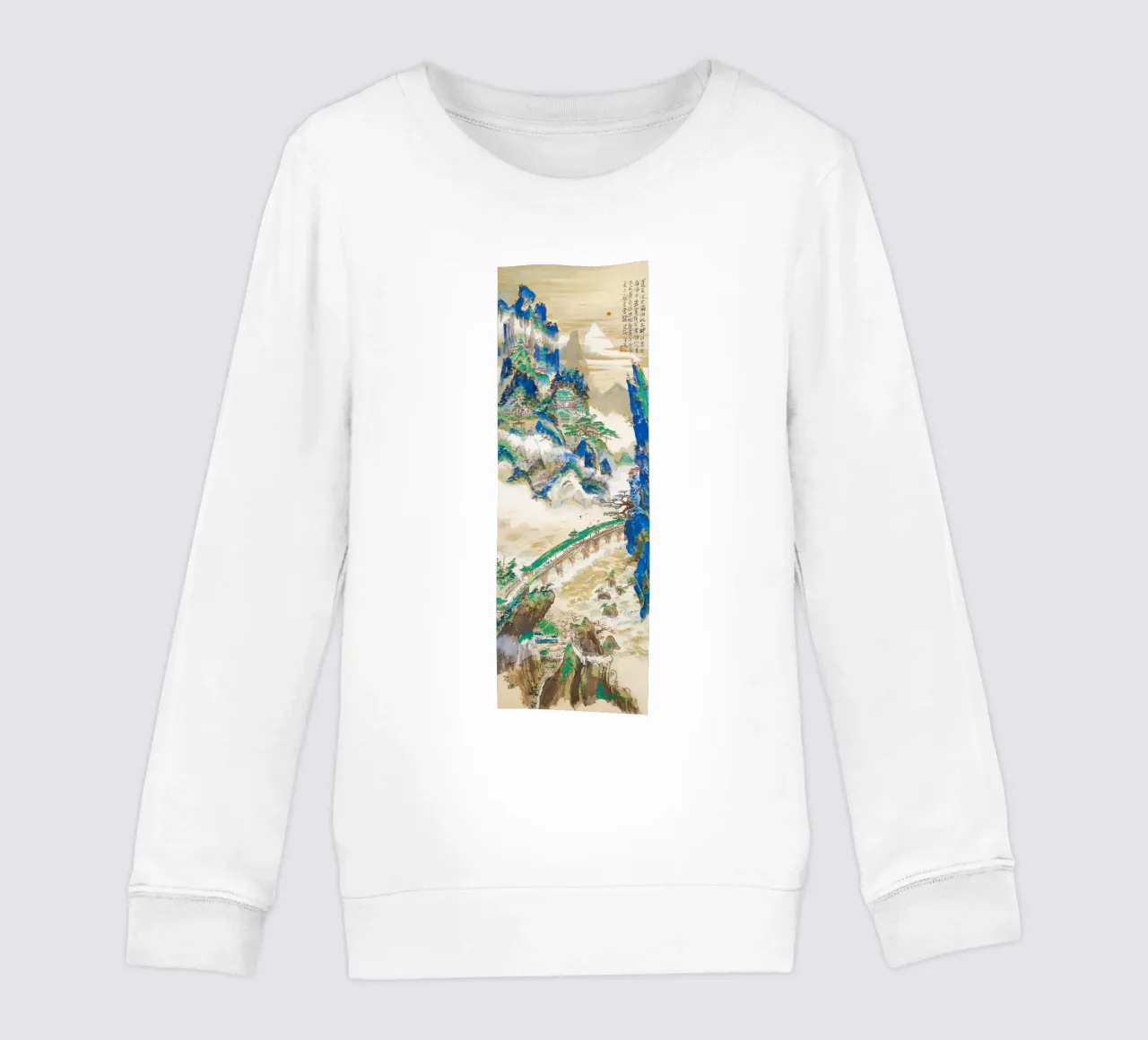 Monte Penglai - Montaña de los Inmortales Print sudadera para niño de Venus Art