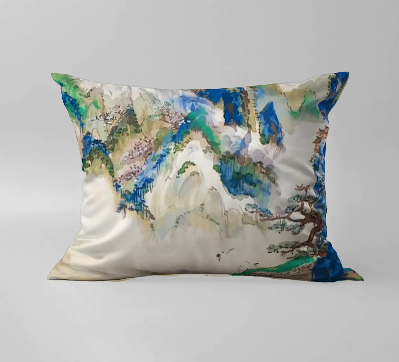 Mount Penglai – Mountain of Immortals Print decorative cushion by Venus Art
