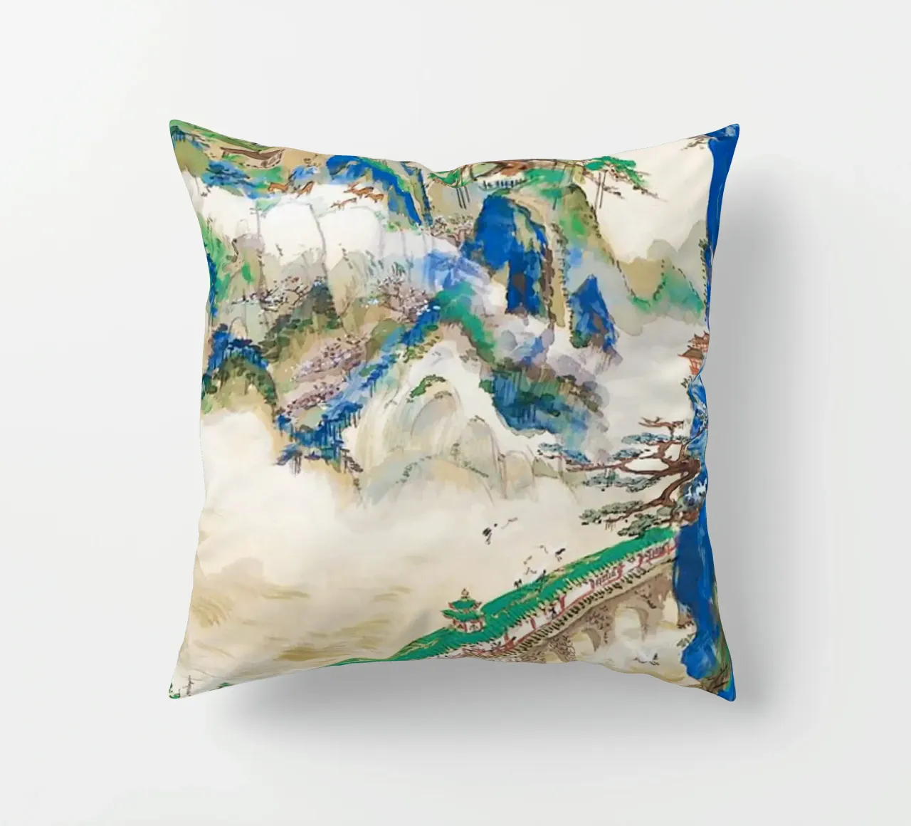 Mount Penglai – Mountain of Immortals Print decorative cushion by Venus Art