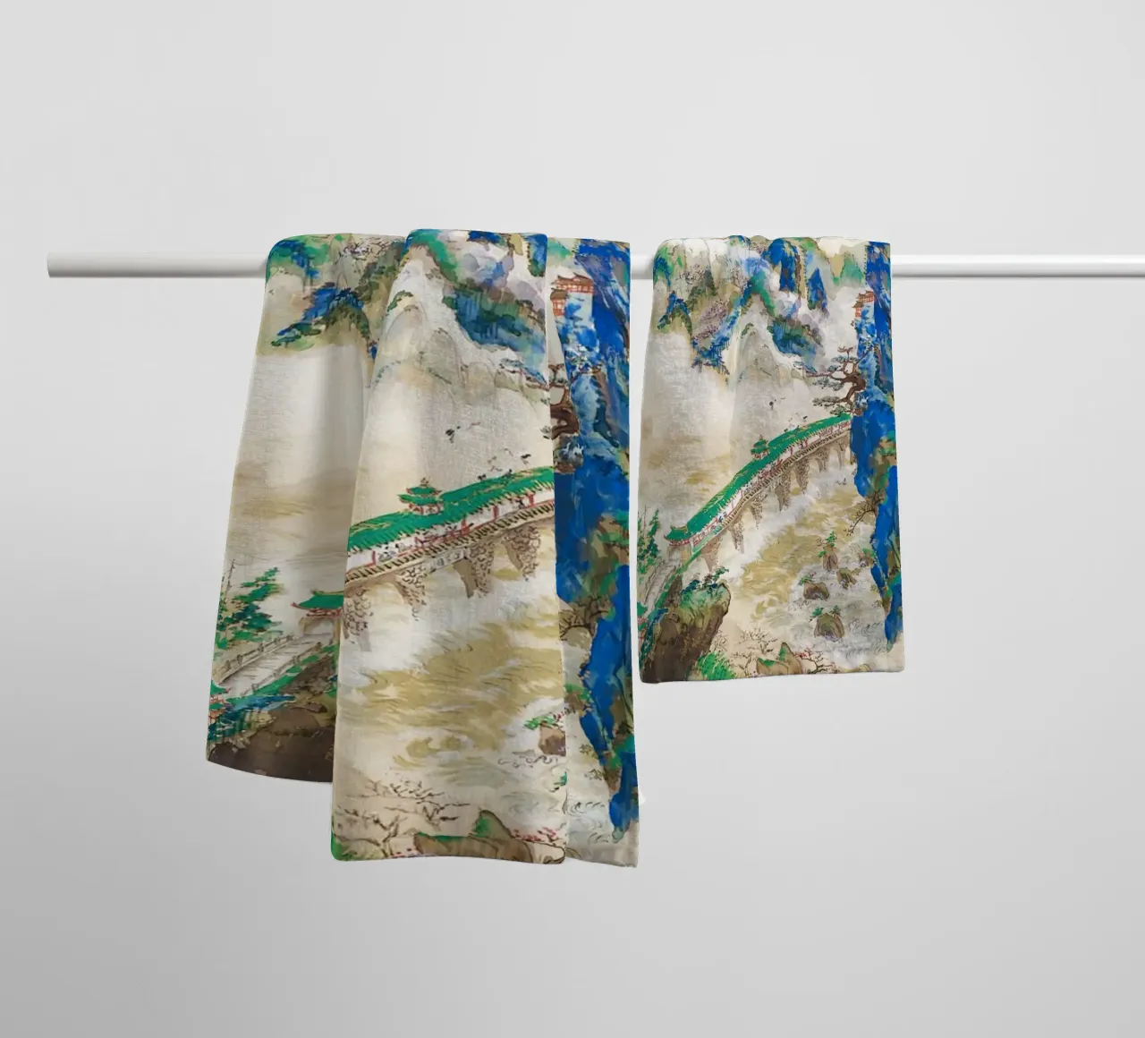 Monte Penglai - Montaña de los Inmortales Print toalla de baño de Venus Art