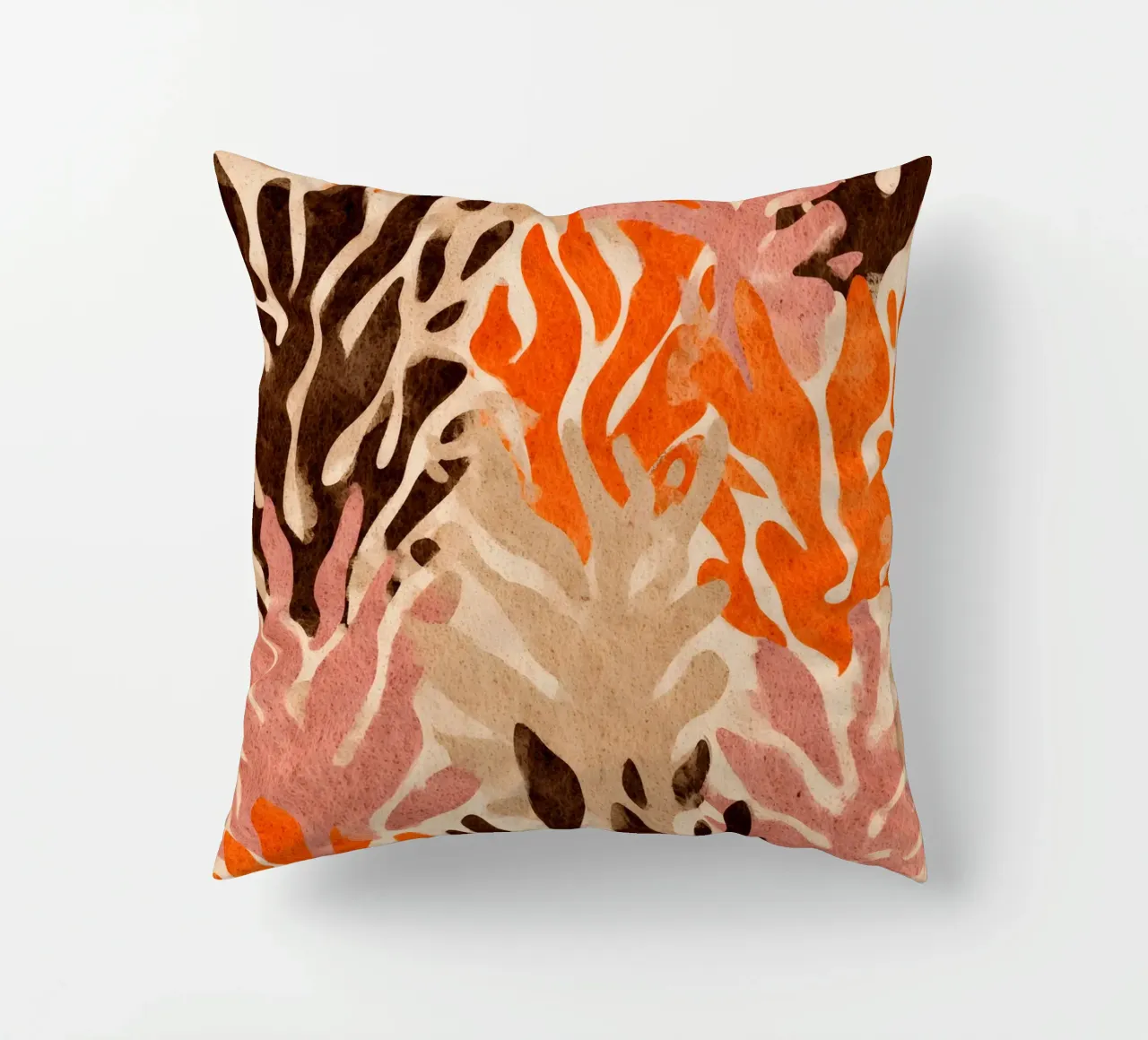 Organic Abstract decorative cushion by Sunflower Soul Studio