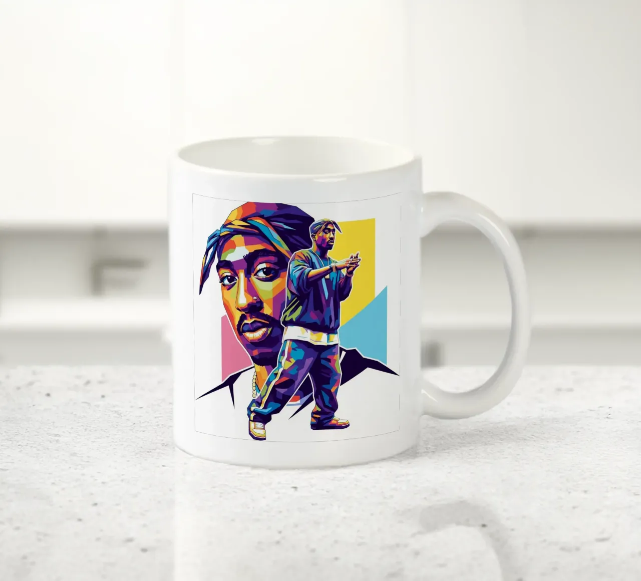 Tugas Shakur hip-hop tazza in ceramica da Hantamrata