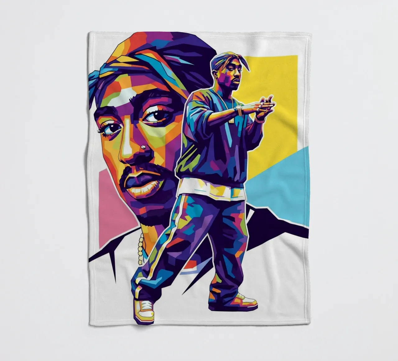 Tugas Shakur hip-hop coperta in pile da Hantamrata