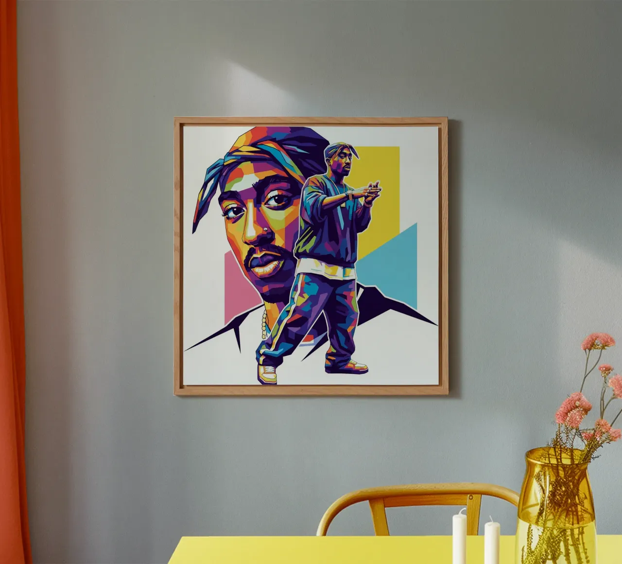 Tugas Shakur hip-hop alluminio dibond da Hantamrata