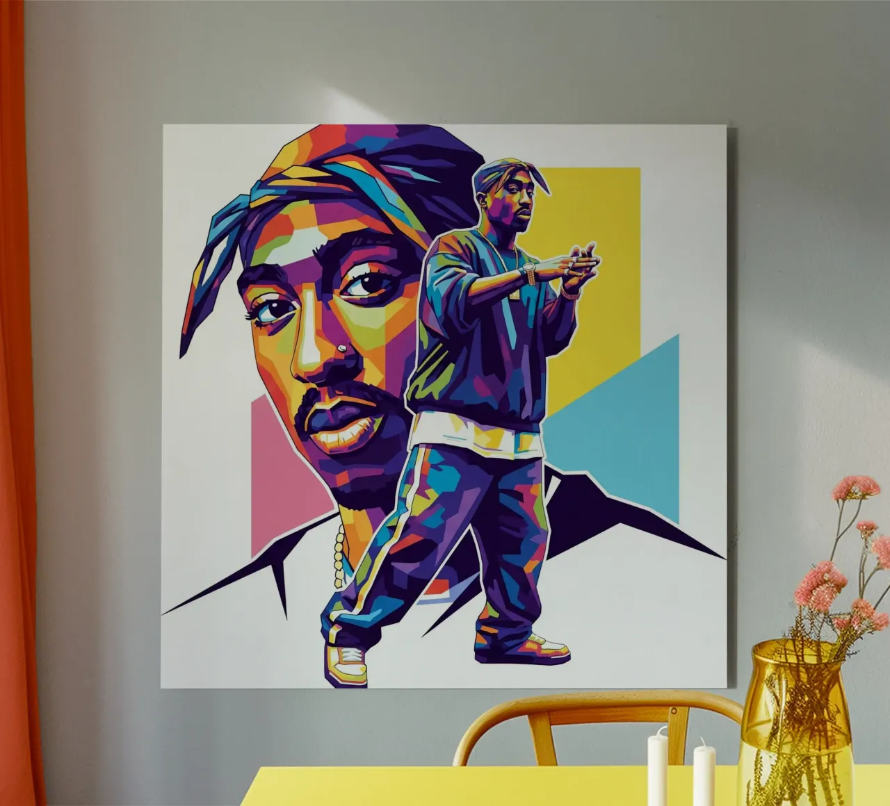 Tugas Shakur hip-hop alluminio dibond da Hantamrata