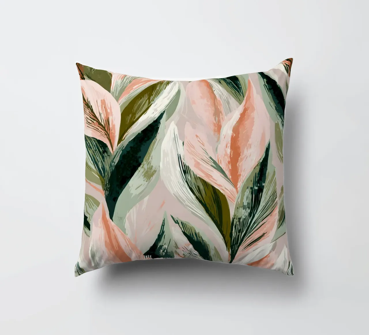Pastel Leaves decorative cushion by Sunflower Soul Studio