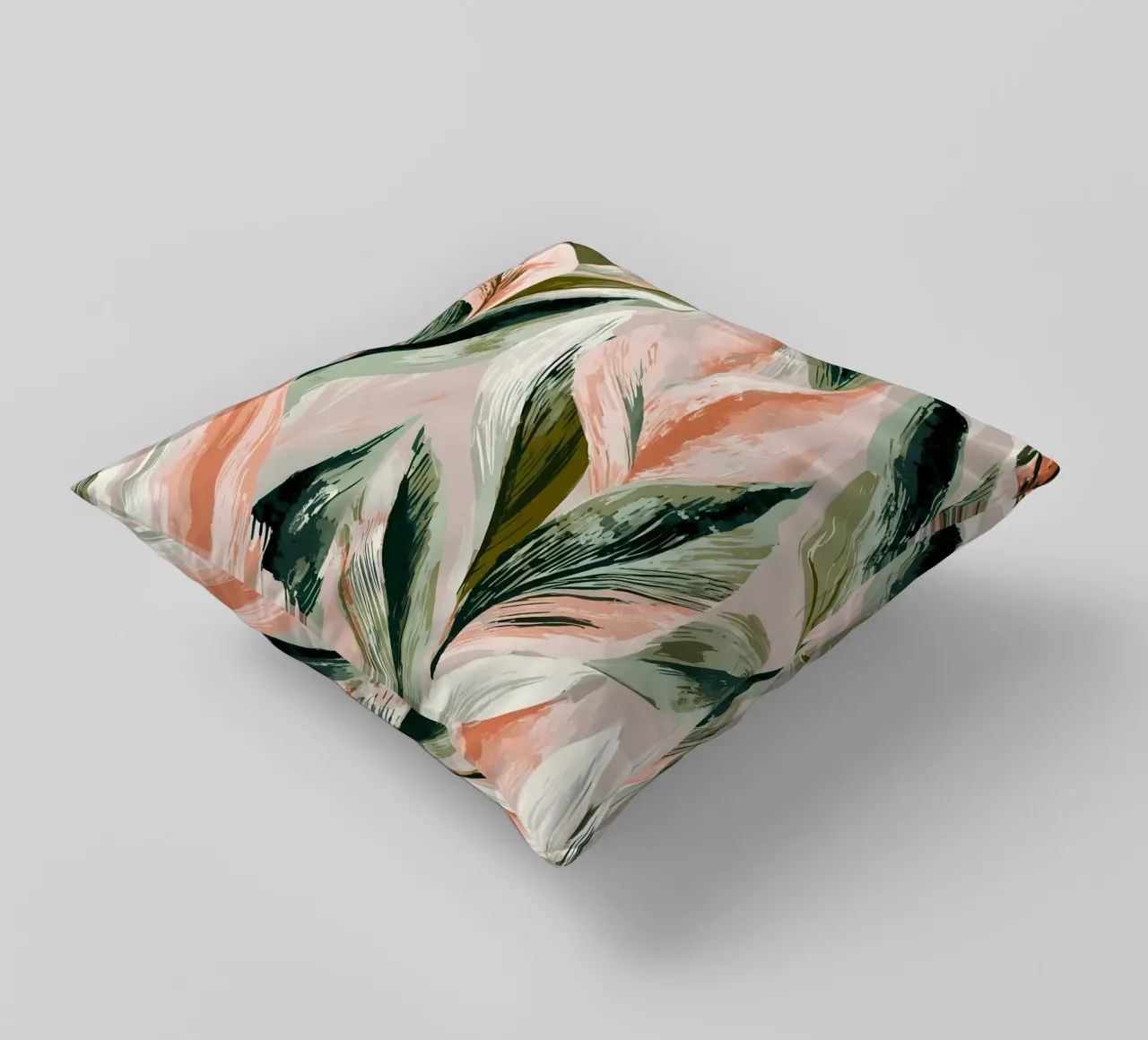 Pastel Leaves decorative cushion by Sunflower Soul Studio