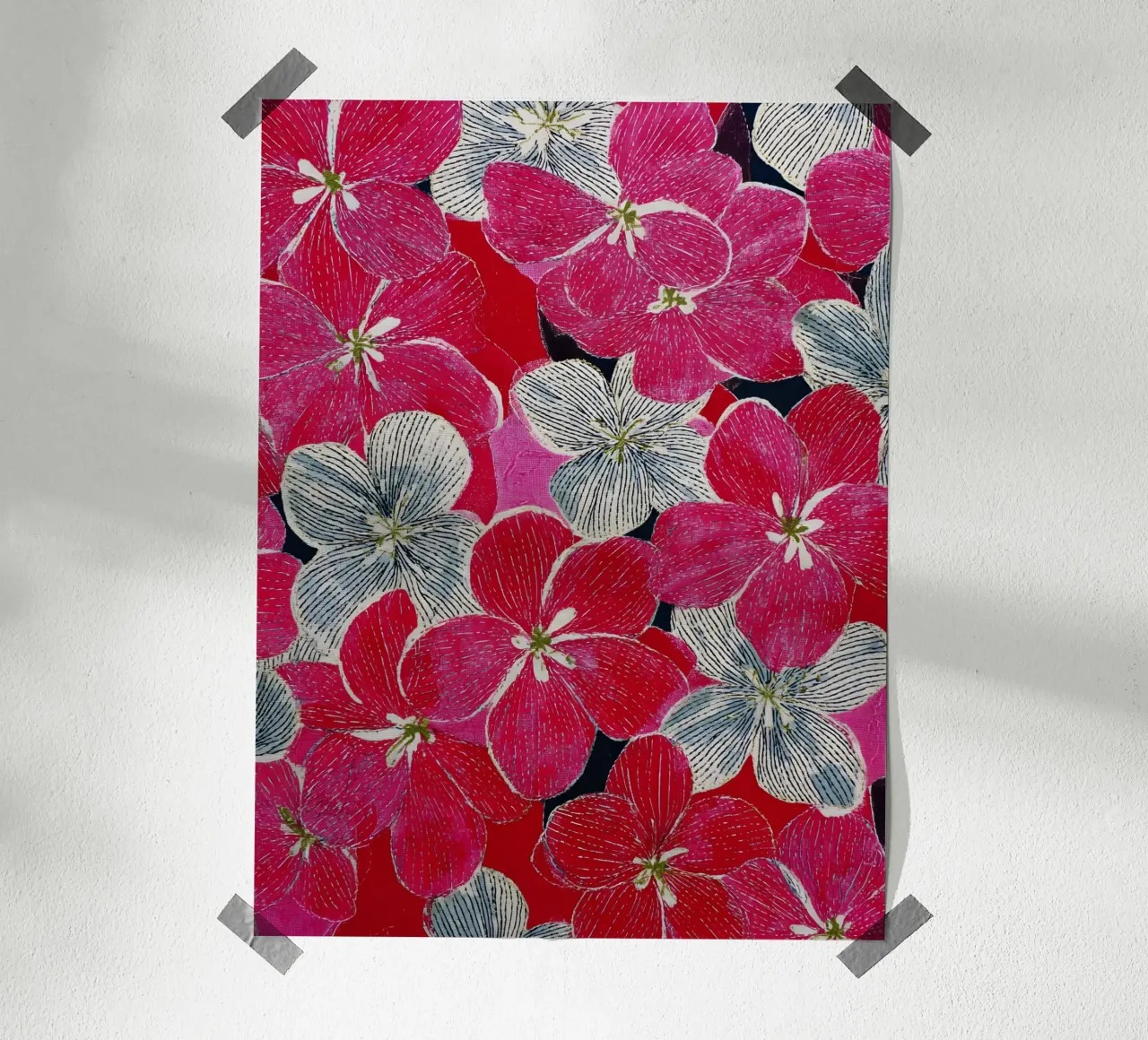 Delicate Flowers poster with aluminum frame by Sunflower Soul Studio